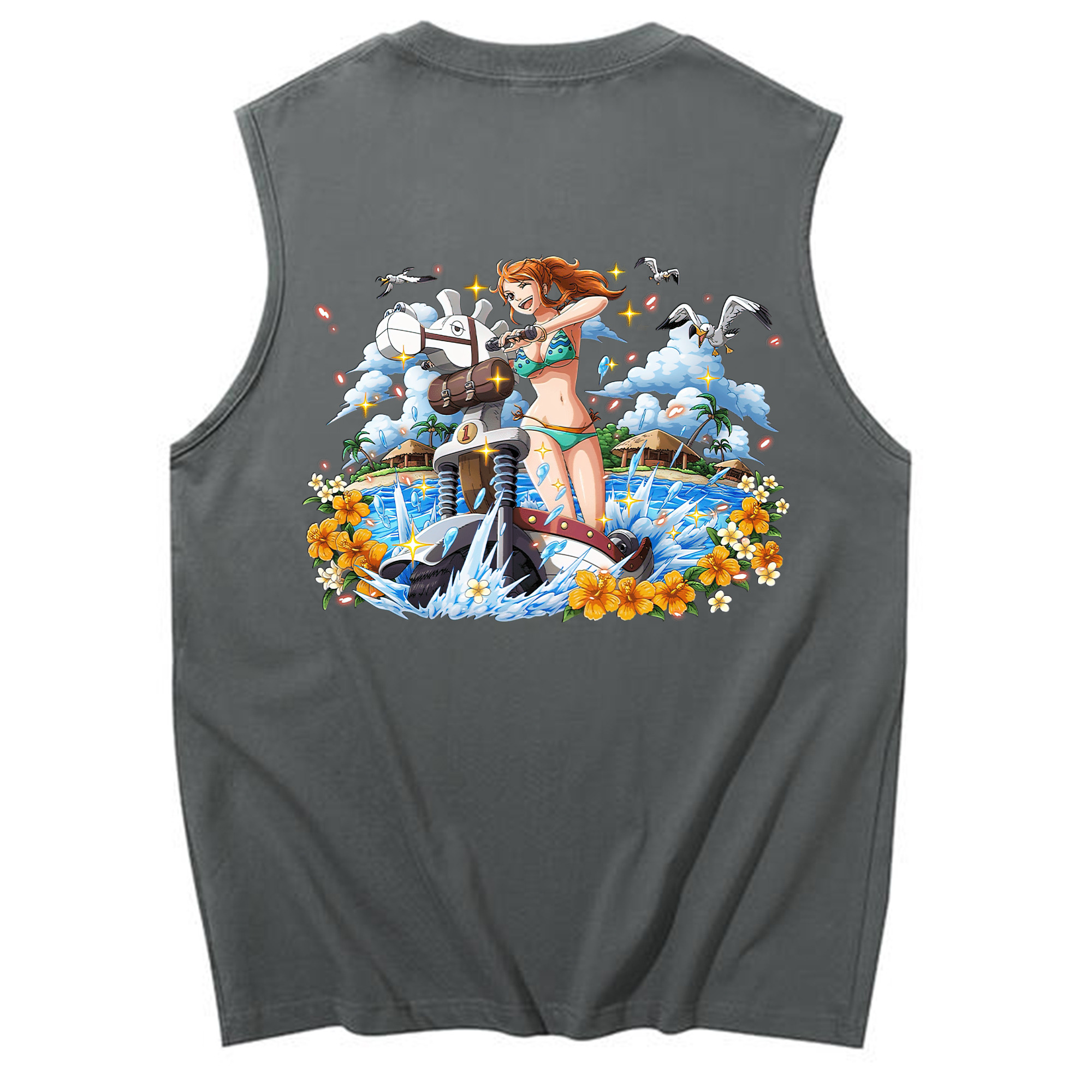 ワンピース ナミ ONE PIECE Nami コットン100％タンクトップ（背面プリント）